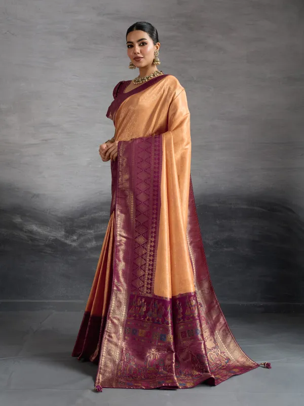 Mustard_Yellow_&_Wine_Kanjivaram_Silk_Saree
