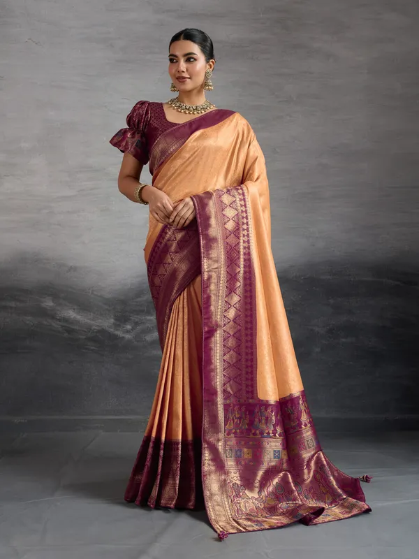 Mustard_Yellow_&_Wine_Kanjivaram_Silk_Saree