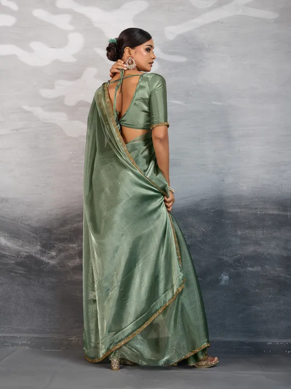 Rich_Emerald_Green_Burberry_Chiffon_Saree_With_Beads_&_Cutdana_Lace_For_Women