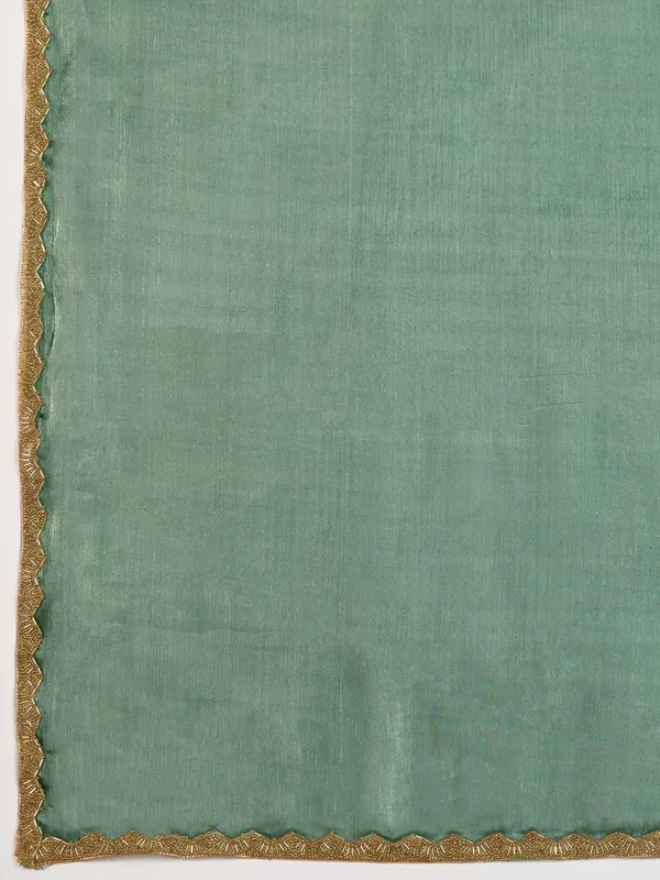 Rich_Emerald_Green_Burberry_Chiffon_Saree_With_Beads_&_Cutdana_Lace_For_Women