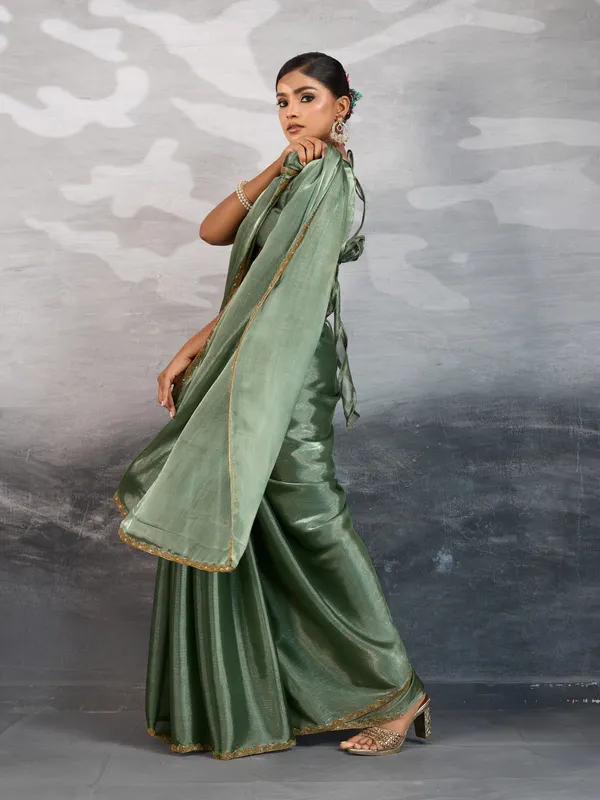 Rich_Emerald_Green_Burberry_Chiffon_Saree_With_Beads_&_Cutdana_Lace_For_Women