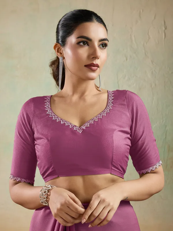 Mauve_Pink_Matt_Georgette_Saree_With_Ceramic-Inspired_Lace_Border_For_Women