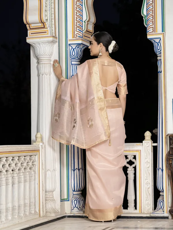 Blush_Pink_Tissue_Linen_Saree_With_Hand_Khatli_Embroidery_For_Women