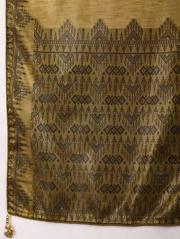 Olive_Brown_Linen_Tissue_With_Black_Zari_Weaving,_Designer_Pallu_&_Tassels_Saree