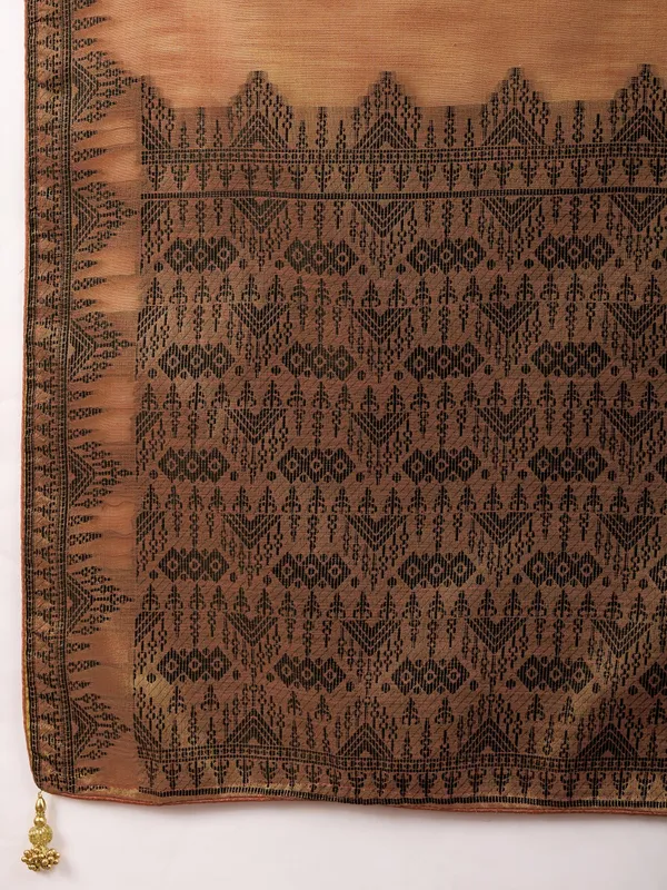 Dual_Tone_Gold_&_Plum_Linen_Tissue_With_Black_Thread_&_Zari_Weaving,_Designer_Pallu_&_Tassels_Saree