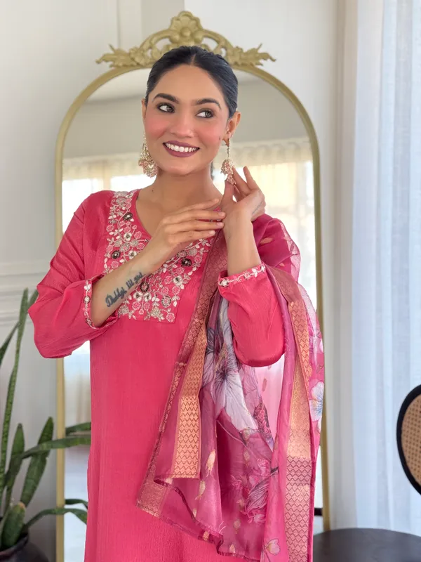 Pink_Viscose_Embroidered_Straight_Kurta_With_Viscose_Pant_And_Nazmeen_Dupatta_Sets_For_Women
