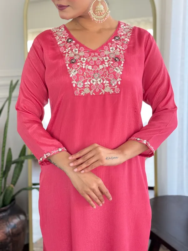 Pink_Viscose_Embroidered_Straight_Kurta_With_Viscose_Pant_And_Nazmeen_Dupatta_Sets_For_Women