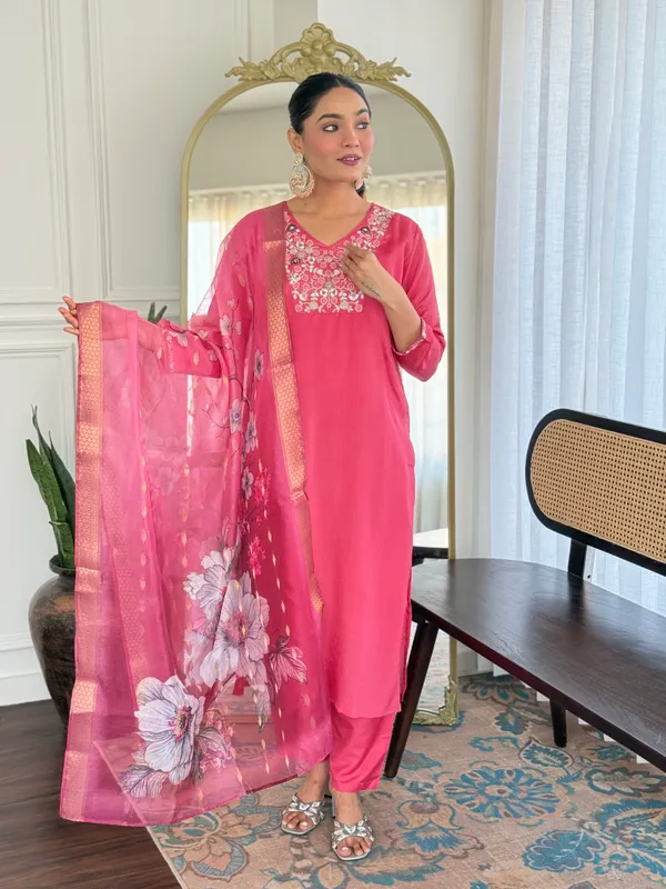 Pink_Viscose_Embroidered_Straight_Kurta_With_Viscose_Pant_And_Nazmeen_Dupatta_Sets_For_Women