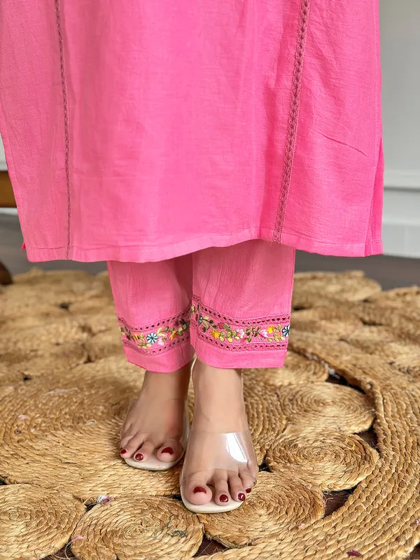 Pink_Viscose_Embroidered_Straight_Kurta_With_Viscose_Pant_And_Cotton_Dyed_Dupatta_Sets_For_Women