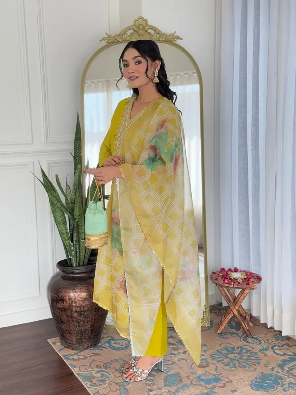 Yellow_Viscose_Embroidered_Straight_Kurta_With_Viscose_Pant_And_Taby_Printed_Dupatta_Sets_For_Women