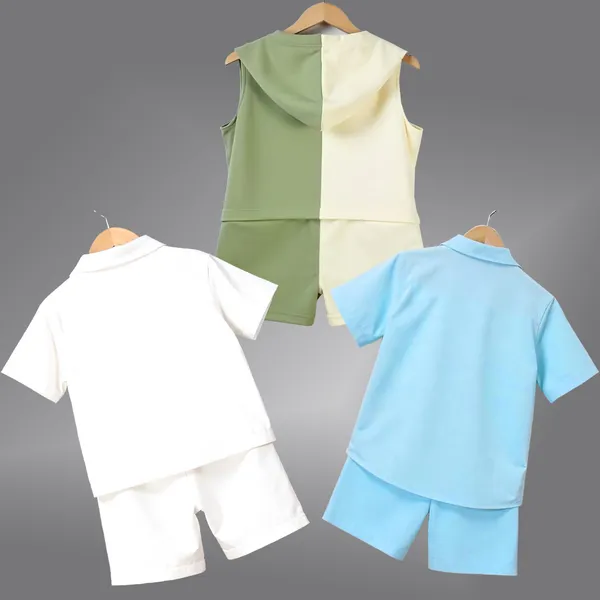 Pack_Of_3_Cotton_Printed_Short_Sleeves_T-Shirt_With_Shorts_For_Kids_(Multicolor)