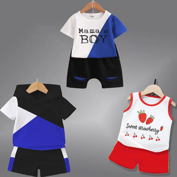 Pack_Of_3_Cotton_Printed_Short_Sleeves_T-Shirt_With_Shorts_For_Kids_(Multicolor)