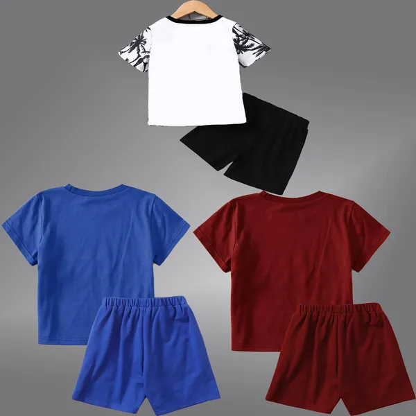Pack_Of_3_Cotton_Printed_Short_Sleeves_T-Shirt_With_Shorts_For_Kids_(Multicolor)