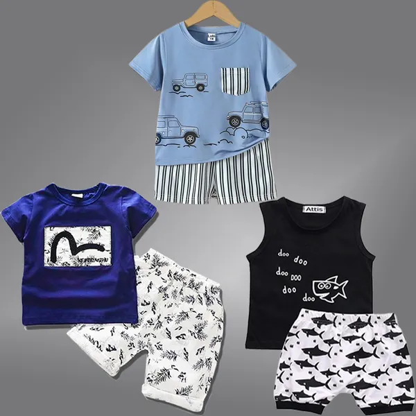 Pack_Of_3_Cotton_Printed_Short_Sleeves_T-Shirt_With_Shorts_For_Kids_(Multicolor)