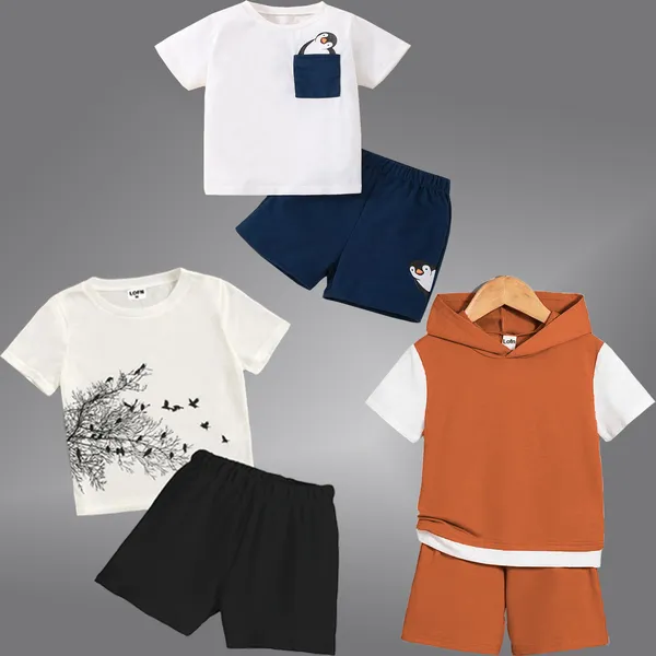 Pack_Of_3_Cotton_Printed_Short_Sleeves_T-Shirt_With_Shorts_For_Kids_(Multicolor)