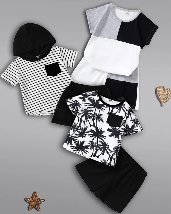 Pack_Of_3_Cotton_Printed_Short_Sleeves_T-Shirt_With_Shorts_For_Kids_(Multicolor)