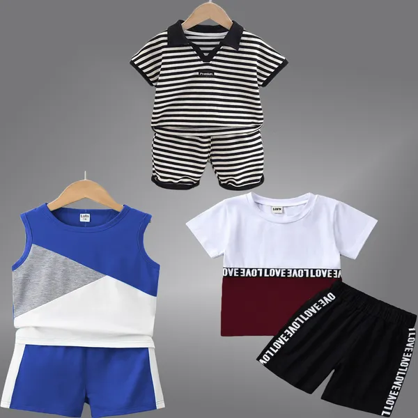 Pack_Of_3_Cotton_Printed_Short_Sleeves_T-Shirt_With_Shorts_For_Kids_(Multicolor)