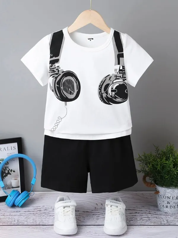 Pack_Of_3_Cotton_Printed_Short_Sleeves_T-Shirt_With_Shorts_For_Kids_(Multicolor)