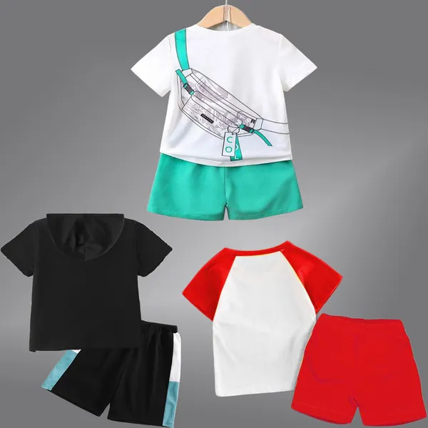 Pack_Of_3_Cotton_Printed_Short_Sleeves_T-Shirt_With_Shorts_For_Kids_(Multicolor)