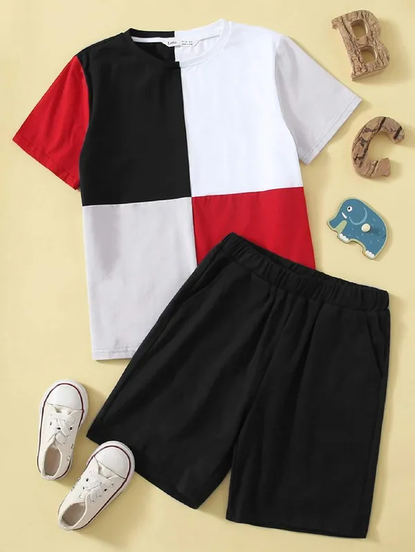Pack_Of_3_Cotton_Printed_Short_Sleeves_T-Shirt_With_Shorts_For_Kids_(Multicolor)
