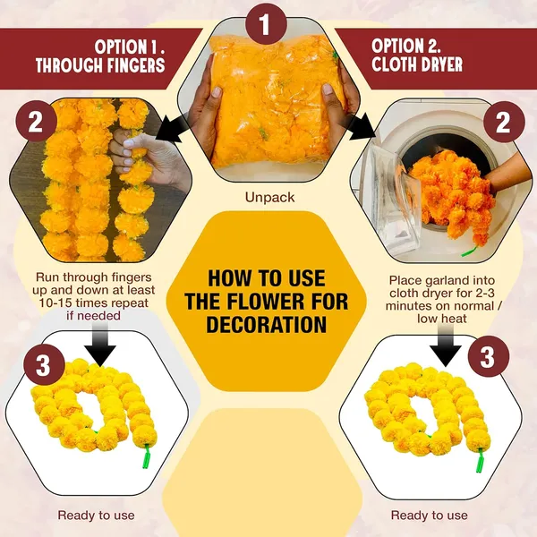 JnS_Artificial_Marigold_Flower_Garlands–Fluffy_Marigold_Strings_for_Diwali,Pooja,Wedding,Festival,Housewarming,Home,Mandir,Wall,Door,Home_Decor–Reusable_Trousseau_Gift_-_Yellow_&_Dark_Orange,5_Pcs