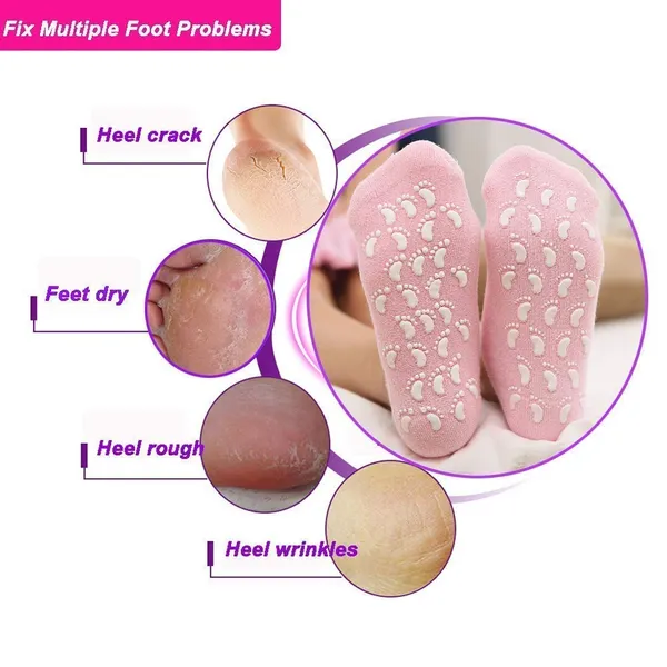 JnS_Combo_of_Silicone_and_Spa_Gel_Socks_(1_+_1_Pair)_for_Women_-_Crack_Heel_Repair,_Dry_Foot_Moisturizer_With_Natural_Oil_&_Vitamin_E_-_Pink