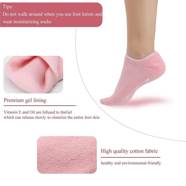 JnS_Combo_of_Silicone_and_Spa_Gel_Socks_(1_+_1_Pair)_for_Women_-_Crack_Heel_Repair,_Dry_Foot_Moisturizer_With_Natural_Oil_&_Vitamin_E_-_Pink