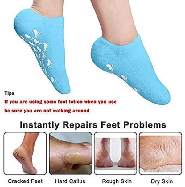 JnS_Combo_of_Silicone_and_Spa_Gel_Socks_(1_+_1_Pair)_for_Women_-_Crack_Heel_Repair,_Dry_Foot_Moisturizer_With_Natural_Oil_&_Vitamin_E_-_Pink