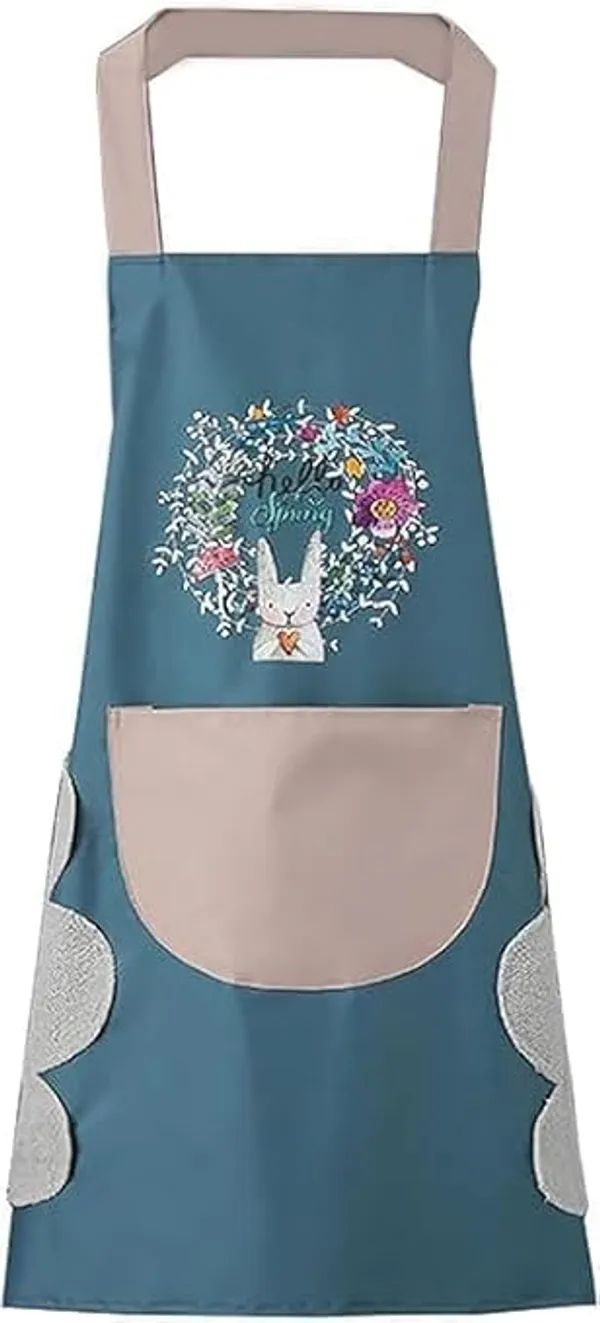 JnS_Multipurpose_Waterproof_Kitchen_Apron_for_Women_with_Built-in_Hand-Wiping_Towel_&_Large_Pocket_|_Comfortable,_Wear_Cooking_Apron_for_Dishwashing,_Cleaning,_Baking_&_Daily_Kitchen_Use-_Set_of_2