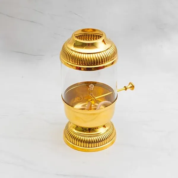 JnS_Pure_Brass_Akhand_Jyoti_Diya_with_Glass_Cover_&_Adjustable_Bati_Knob_.Windproof_&_Long-Lasting_Diya_.Akhand_Deepak_for_Festivals,_Daily_Prayer_&_Home_Décor_6_Inch