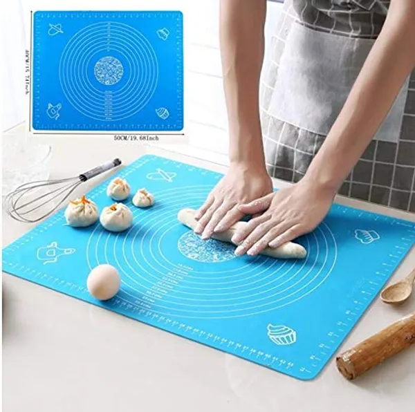 JnS_Silicone_Baking_Mat_Roti_mat_Silicone_Chapati_Atta_Kneading_Mat_Non_-_Stick_Fondant_Rolling_Mat_Stretchable_for_Kitchen_Roti_Chapati_Cake_–_Multicolor_(Baking_Mat_50_*_40_cm)
