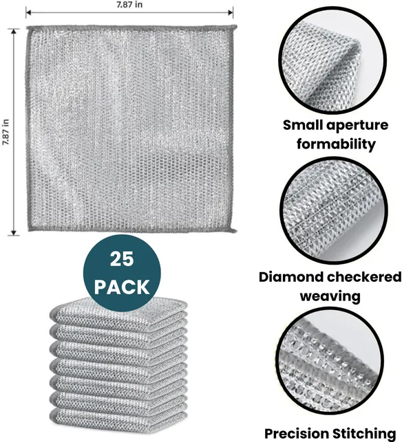 JnS_Stainless_Steel_Non_Scratch_Wire_Dish_Cloth_For_Kitchen_Use_-_1_Pack_Of_25_piece_(1_layer)