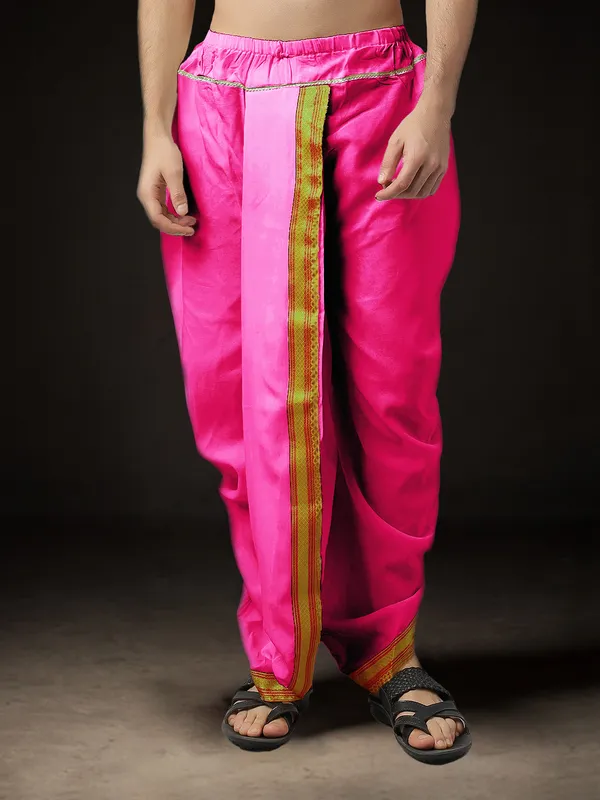 Men's_Pack_of_2_Ready-Made_Dhoti_Pants_|_Traditional_Ethnic_Wear_with_Golden_Border_|_Festival_&_Pooja_Outfit-(Pack_of_2)