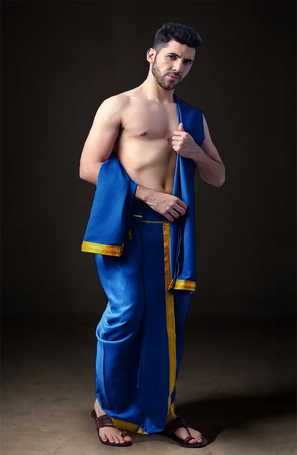 Men's_Ready-Made_Dhoti_with_Dupatta_Set_|_Traditional_Ethnic_Wear_for_Pooja,_Wedding,_Festival_|_Silk_Blend_Dhoti_Kurta_Style_Outfit_�_Royal_Colors_with_Golden_Border
