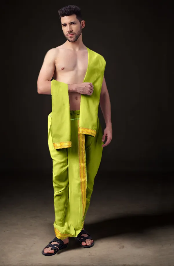 Men's_Ready-Made_Dhoti_with_Dupatta_Set_|_Traditional_Ethnic_Wear_for_Pooja,_Wedding,_Festival_|_Silk_Blend_Dhoti_Kurta_Style_Outfit_�_Royal_Colors_with_Golden_Border