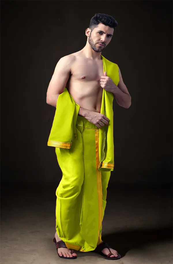 Men's_Ready-Made_Dhoti_with_Dupatta_Set_|_Traditional_Ethnic_Wear_for_Pooja,_Wedding,_Festival_|_Silk_Blend_Dhoti_Kurta_Style_Outfit_�_Royal_Colors_with_Golden_Border