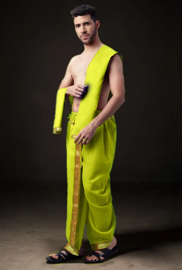 Men's_Ready-Made_Dhoti_with_Dupatta_Set_|_Traditional_Ethnic_Wear_for_Pooja,_Wedding,_Festival_|_Silk_Blend_Dhoti_Kurta_Style_Outfit_�_Royal_Colors_with_Golden_Border