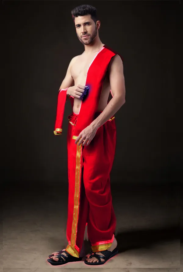 Men's_Ready-Made_Dhoti_with_Dupatta_Set_|_Traditional_Ethnic_Wear_for_Pooja,_Wedding,_Festival_|_Silk_Blend_Dhoti_Kurta_Style_Outfit_�_Royal_Colors_with_Golden_Border