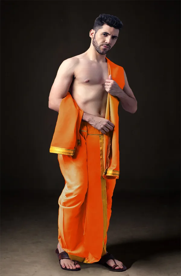 Men's_Ready-Made_Dhoti_with_Dupatta_Set_|_Traditional_Ethnic_Wear_for_Pooja,_Wedding,_Festival_|_Silk_Blend_Dhoti_Kurta_Style_Outfit_�_Royal_Colors_with_Golden_Border