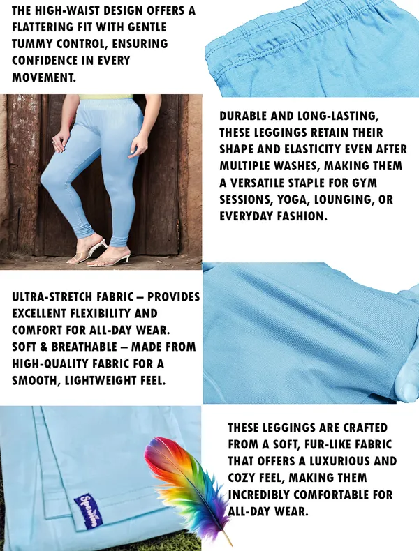 Sky_Blue_Ankle_Length_Stylish_High-Waist_Leggings_For_Women