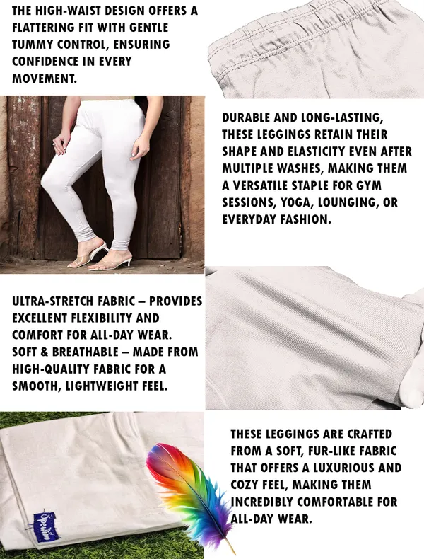 White_Ankle_Length_Stylish_High-Waist_Leggings_For_Women