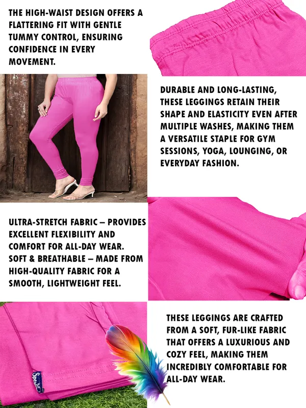 Light_Pink_Ankle_Length_Stylish_High-Waist_Leggings_For_Women