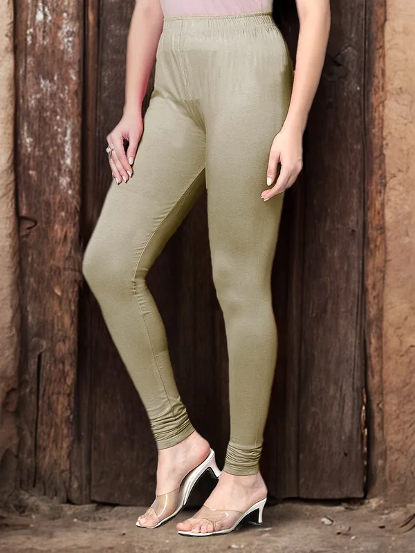 Dusty_Green_Ankle_Length_Stylish_High-Waist_Leggings_For_Women