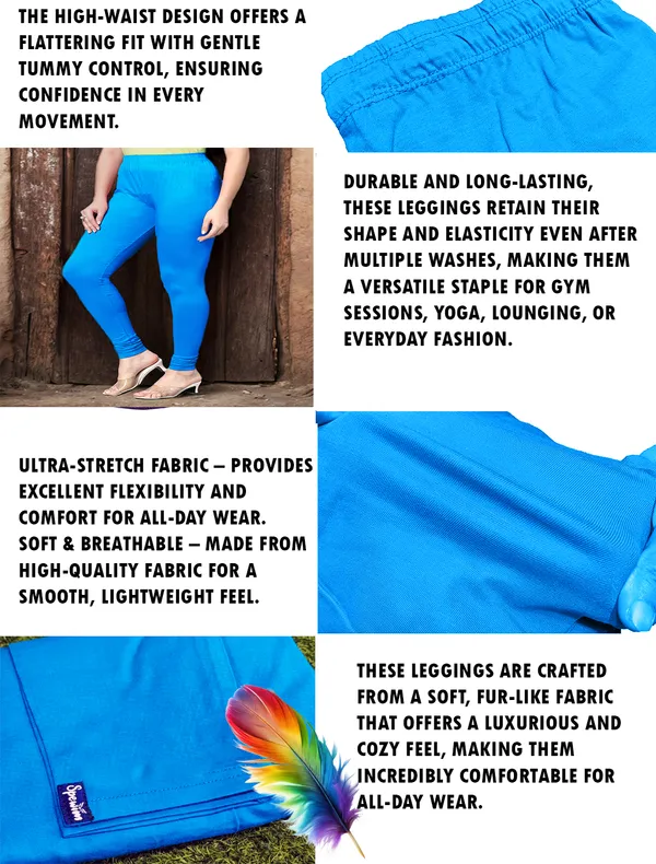 Blue_Ankle_Length_Stylish_High-Waist_Leggings_For_Women