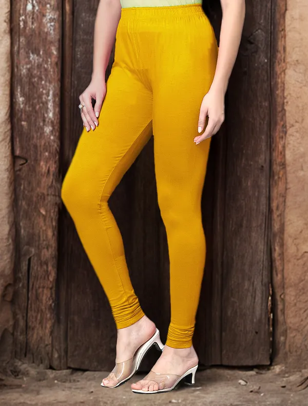 Gold_Ankle_Length_Stylish_High-Waist_Leggings_For_Women