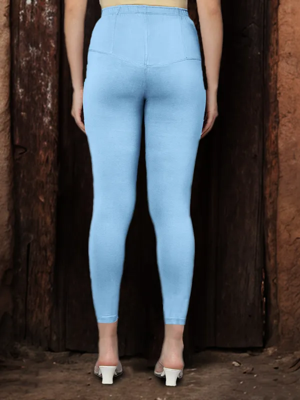 Sky_Blue_V-Cut_Ankle_Length_Stylish_High-Waist_Leggings_For_Women