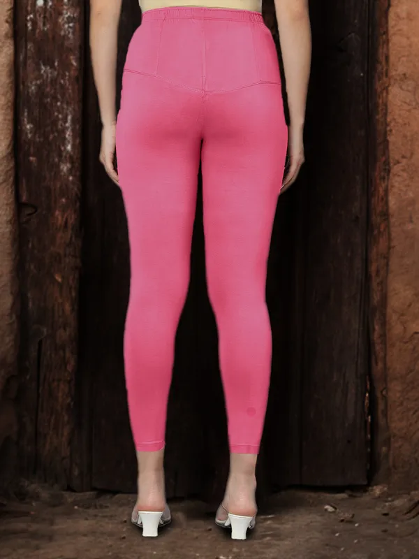 Dusty_Pink_V-Cut_Ankle_Length_Stylish_High-Waist_Leggings_For_Women