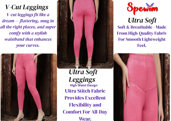 Dusty_Pink_V-Cut_Ankle_Length_Stylish_High-Waist_Leggings_For_Women