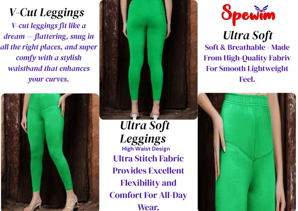 Olive_V-Cut_Ankle_Length_Stylish_High-Waist_Leggings_For_Women