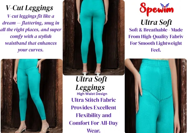 Mint_Green_V-Cut_Ankle_Length_Stylish_High-Waist_Leggings_For_Women